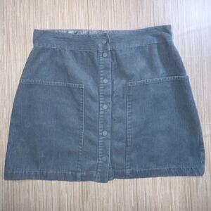 TRUTH by Republic A-Line Corduroy Button Front Skirt Blue Size M